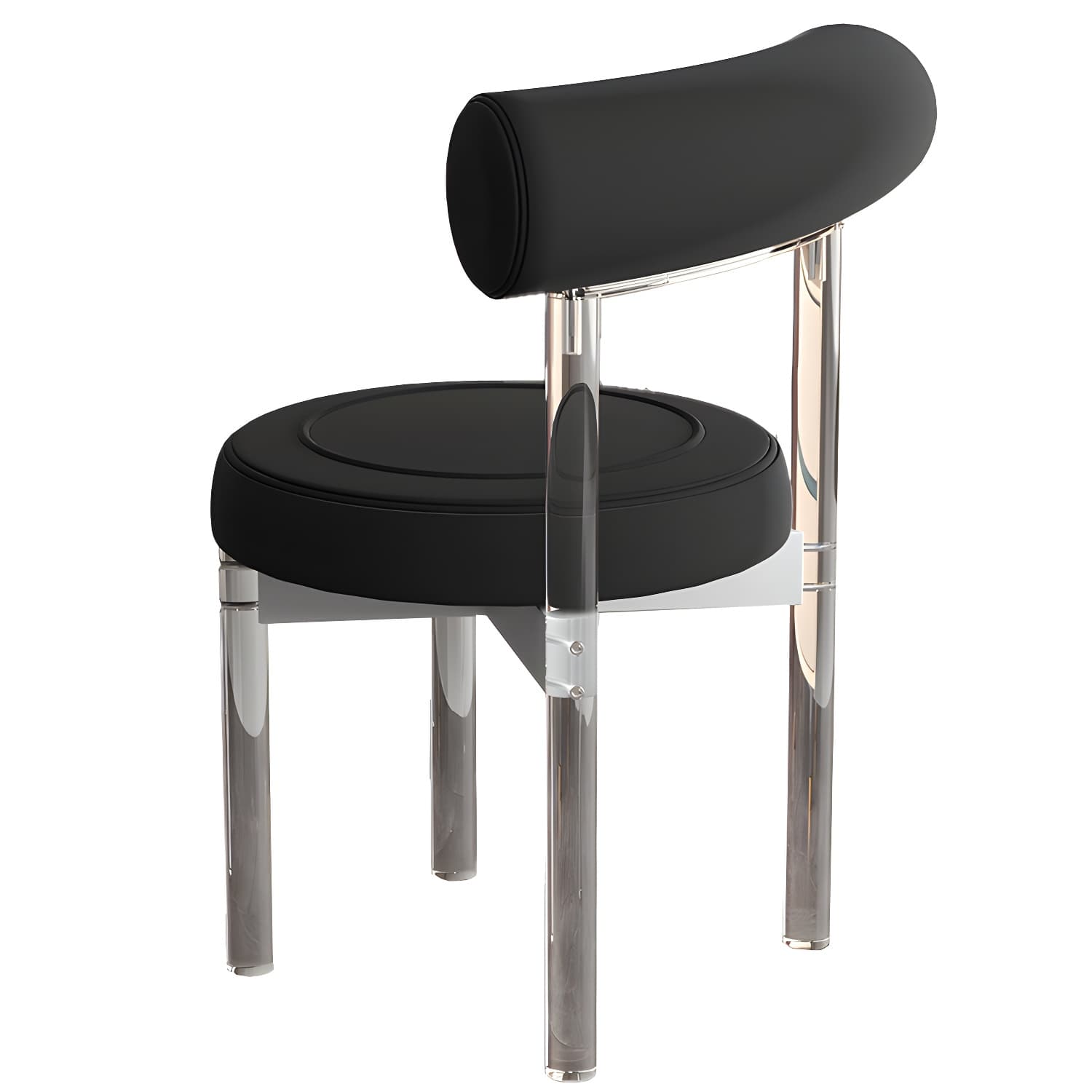 Clear Leg Modern Side Chair with Low Back and Upholstered Polyurethane Seat - image 17