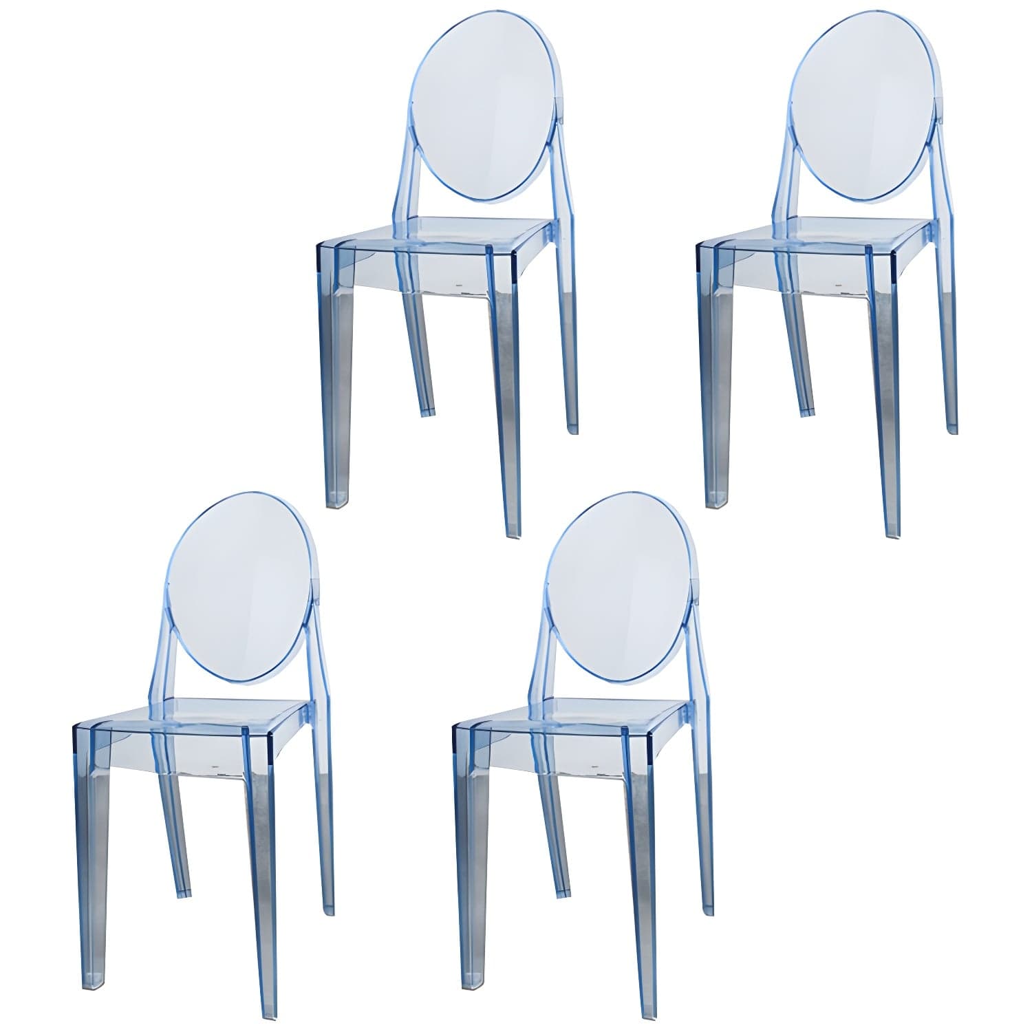 Scandinavian Winehouse Plastic Side Chair Transparent Open Dining Chair (Set of 4) - image 7