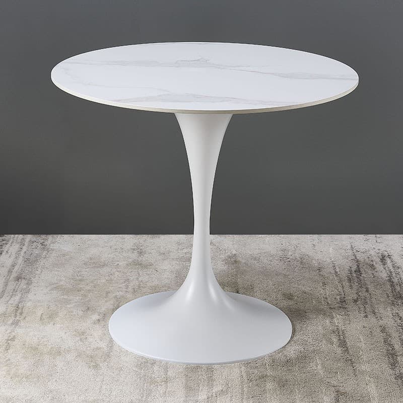 Chalk Circular Stone Art Deco/Glamorous Dining Table for 2, Scratch-immune & Fixed Table - image 7