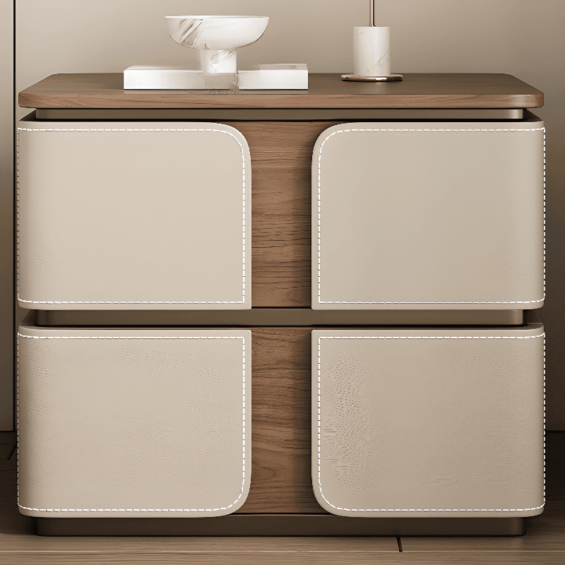 Art Deco Nightstand With Drawer Organization with 2 Drawers and Lumber Countertop - image 12