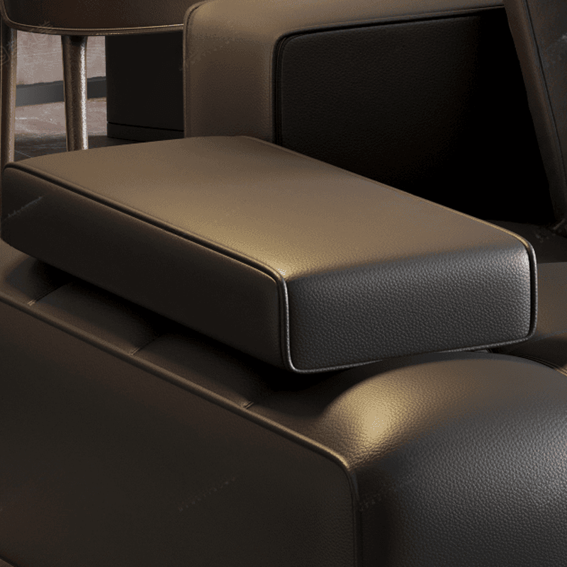 Versatile Black Sofa, Straight/L-Shape, 7-Seater, Horizontal/Right Hand Facing Orientation