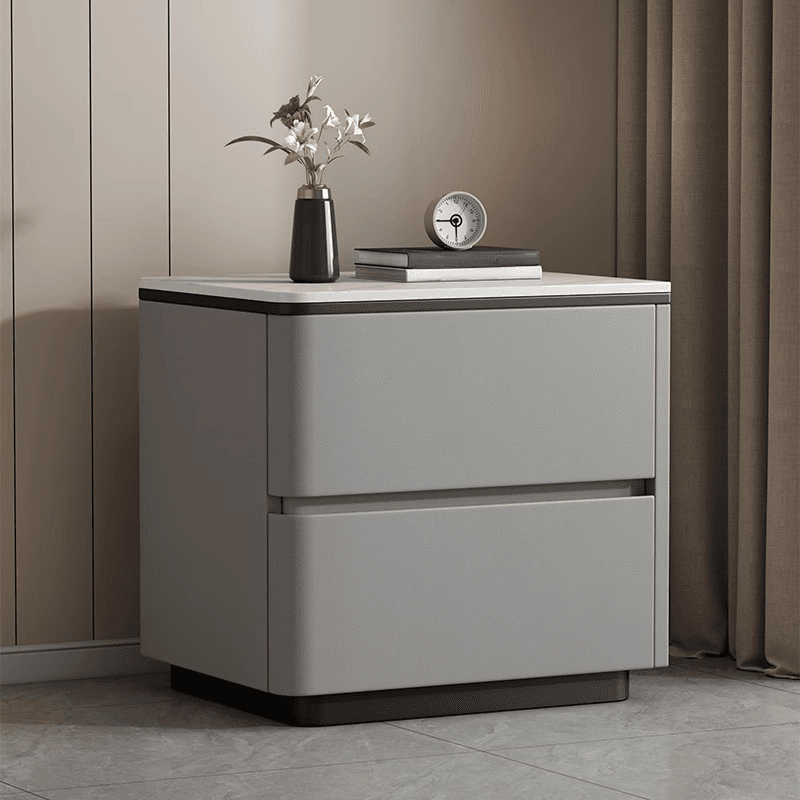 Organic Modern Nightstand With Drawer Organization, 2 Drawers, and Stone Countertop - image 8