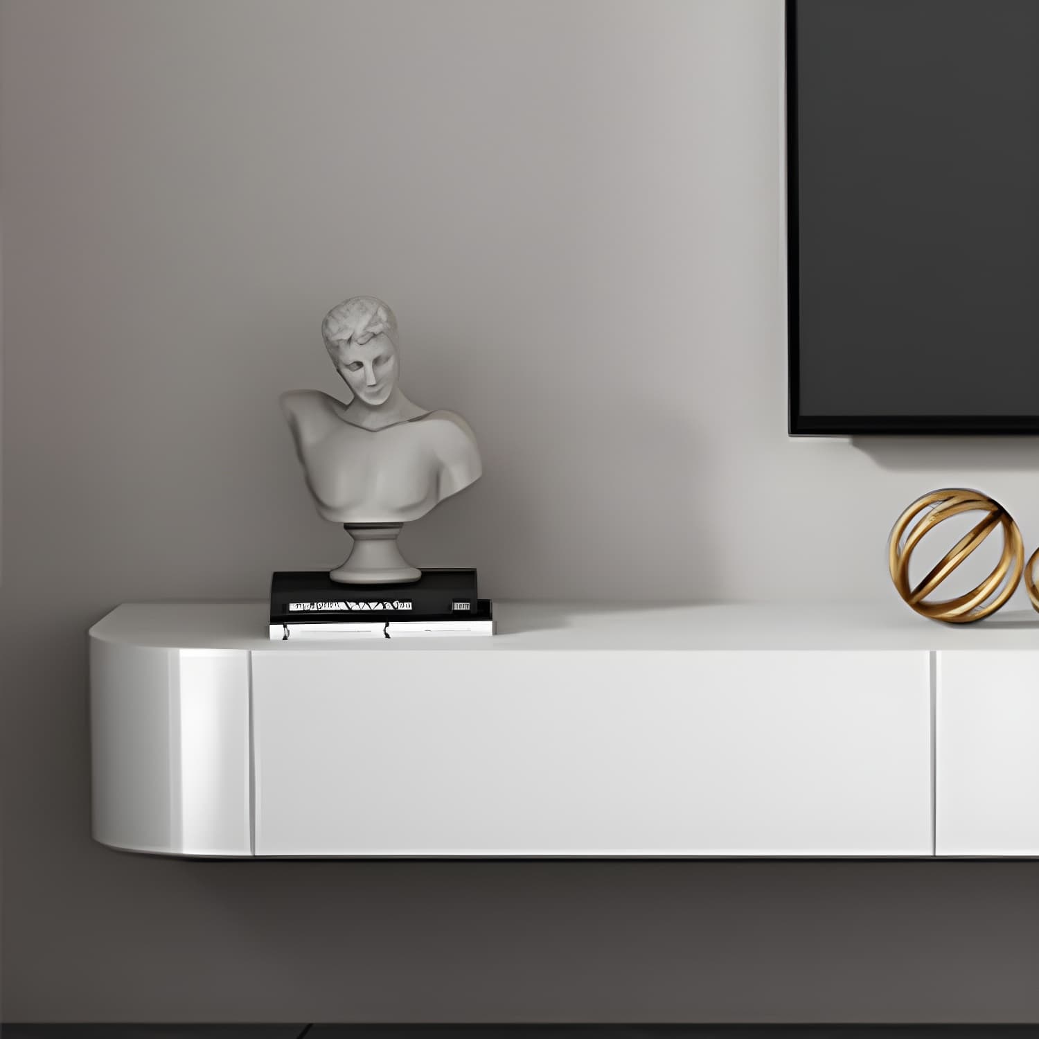 Floating Mount TV Stand Modern TV Stand Console with Drawers - image 4