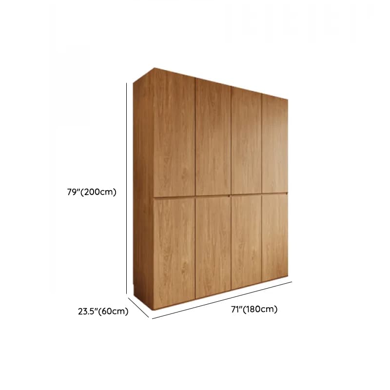 Wood Grain Minimalist Laminate Independent Wardrobe Closet with Soft Close Door, Interior Shelves, and Clothing Rod - image 13