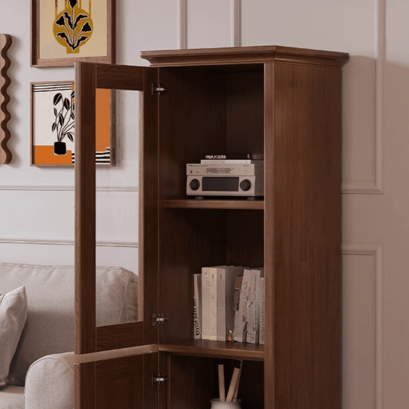 Modern Simple Style Rectangular Accent Cabinet with Closet, 3 Shelvings, Cabinet Knobs, Chalk/Sepia/Wood Color Top, and Stain Resistant Finish - image 8