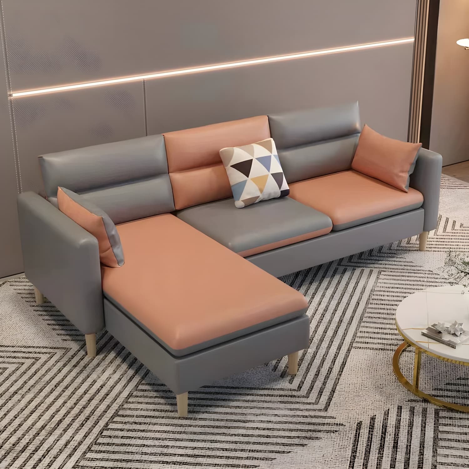 Comfortable Modern L-Shaped Reversible Sectional Sofa Chaise in Small Size - image 6