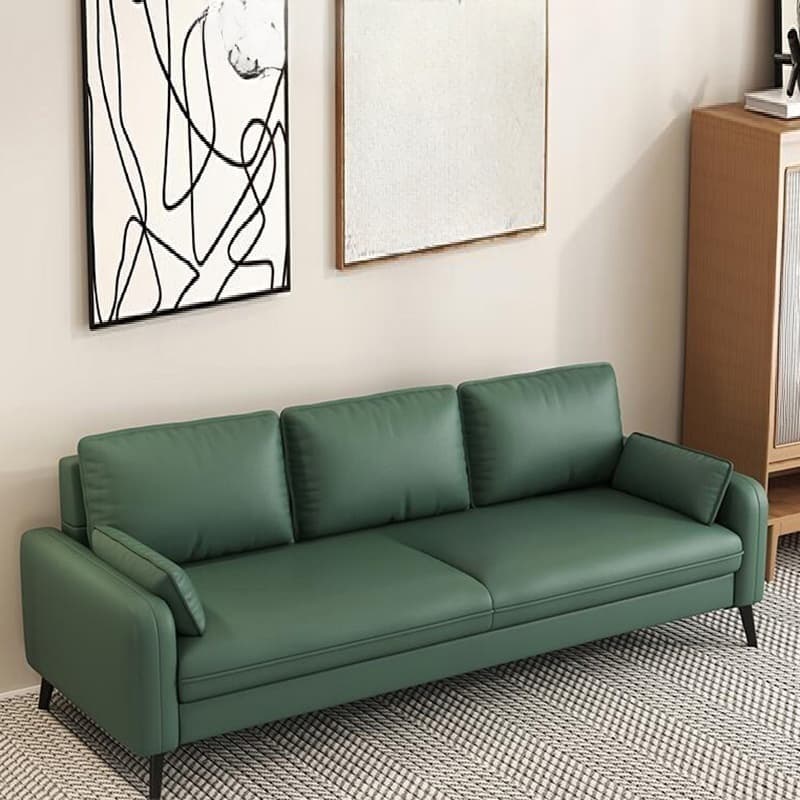 Simple Solid Color Blue/Grey/Orange Sofa with Pillow Back & Square Arm Living Spaces, Scratch Resistant - image 11