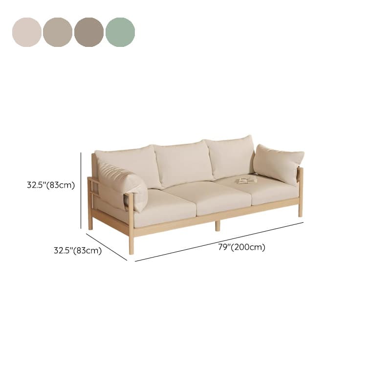 Contemporary Modern Solid Color Stain Resistant Standard Sofa in Light Gray/Off-White/Amber Color with Armrest, Seats 3, and Slipcover - image 16