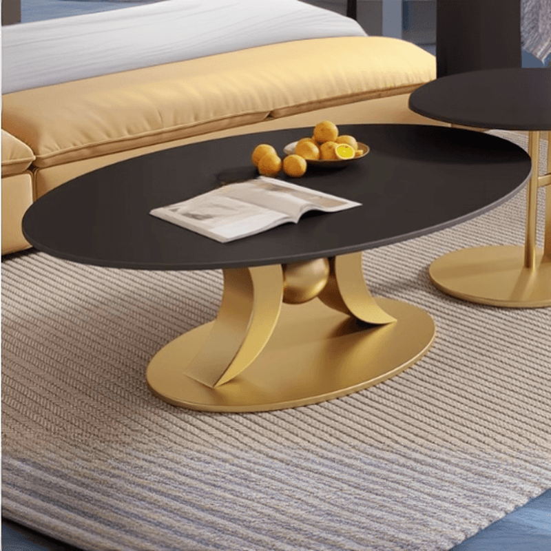 Nested/Single Slate Pedestal Board Game Coffee Table with Black/Light Gray/Chalk Oblong Top