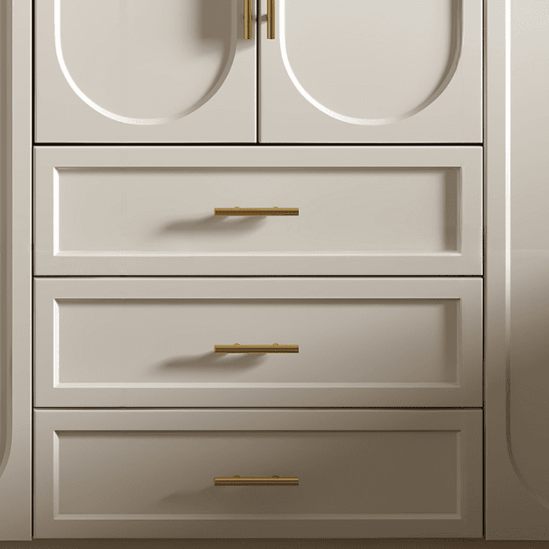 Chalk Simple Lumber Wardrobe Closet with Soft Close Drawer, Soft Close Door, Interior Shelves, and Clothing Rod - image 7