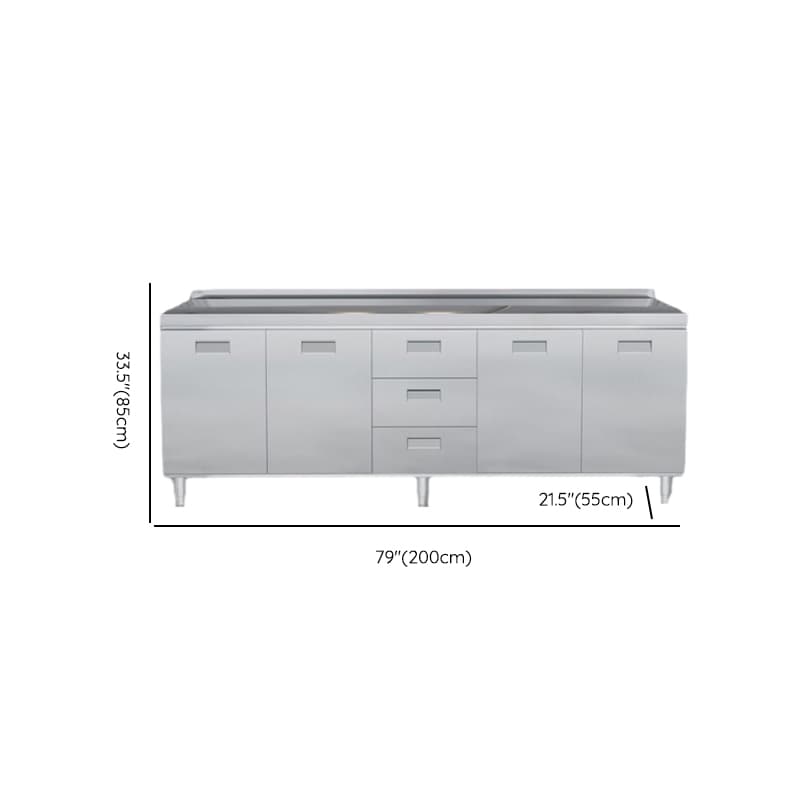 Casual Chrome Sideboard with Stainless Steel Countertop - image 8