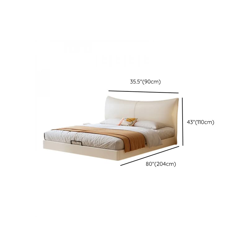 White Contemporary Solid Color Floating Bed with Lumber Slats for Bedroom - image 14