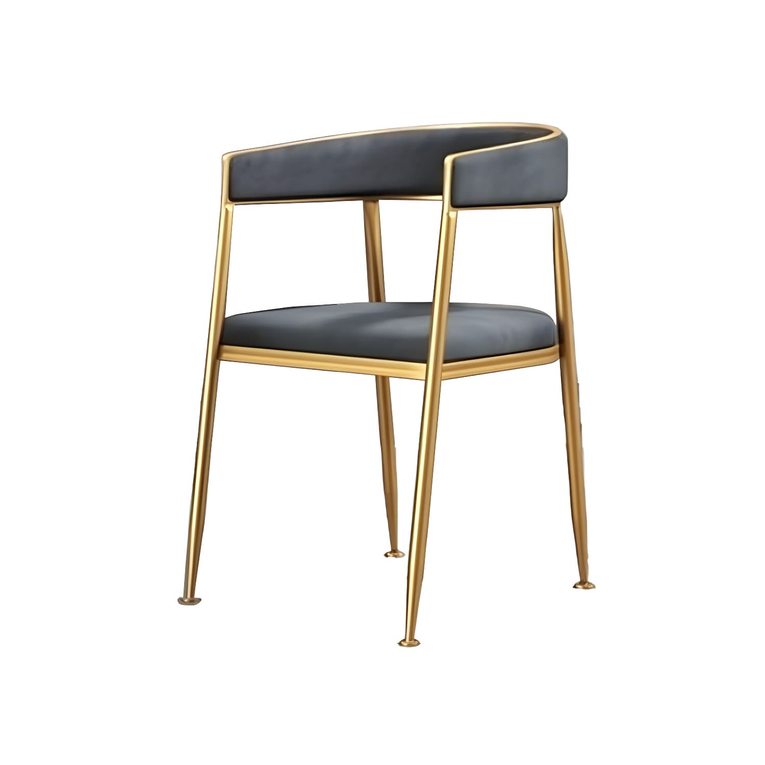 Glam Gold Metal Arm Chair Open Back Dining Side Chair with Upholstered - image 4