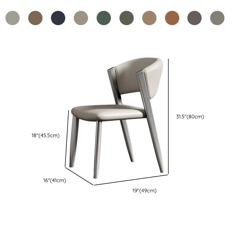 Modish Armless Chair with Exposed Back, Cushioned, Grey Steel Legs - image 23