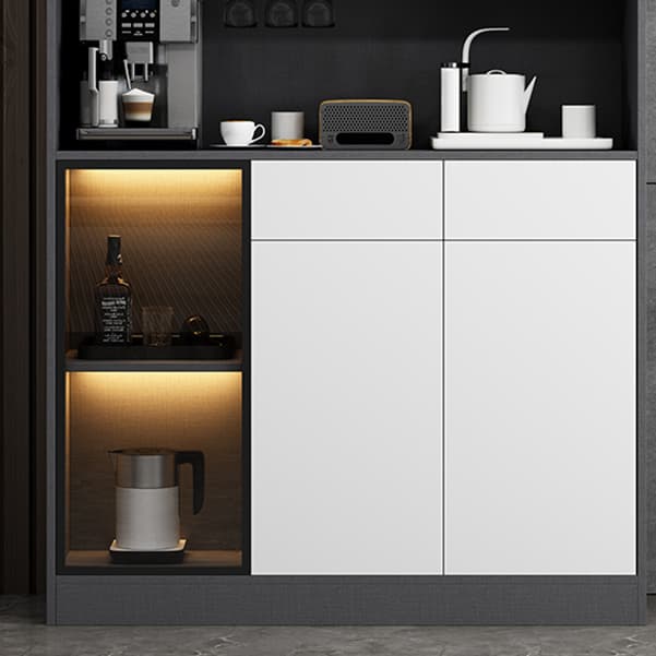 Wood Living Room Sideboard Cabinet Modern Credenza with Storage and Glass Door - image 10