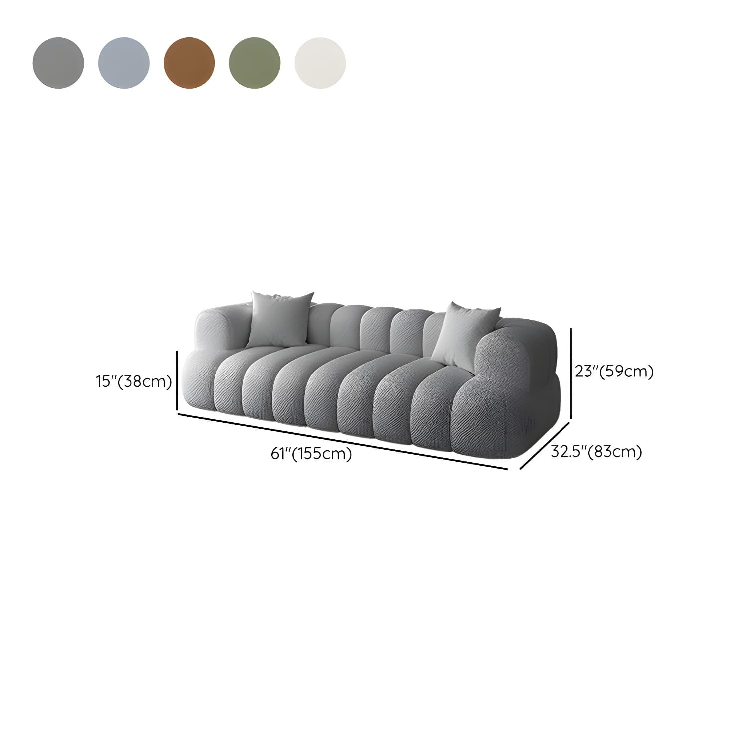 Modern Wood Frame Sofa with Tuxedo Arms and Solid Color Upholstery in Standard Size - image 18