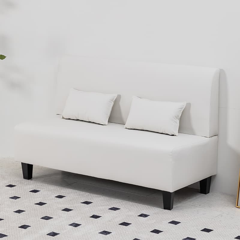 Contemporary Modern Solid Color Stain Resistant Loveseat in Gray/White/Cerulean for 2 People with 2 Pillows - image 10