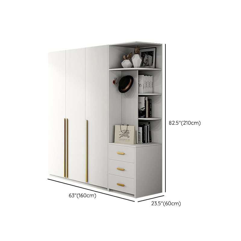 Simple Lumber White Wardrobe Armoire with Interior Shelves & Clothing Rack & Soft Close Drawer & Soft Close Door - image 17