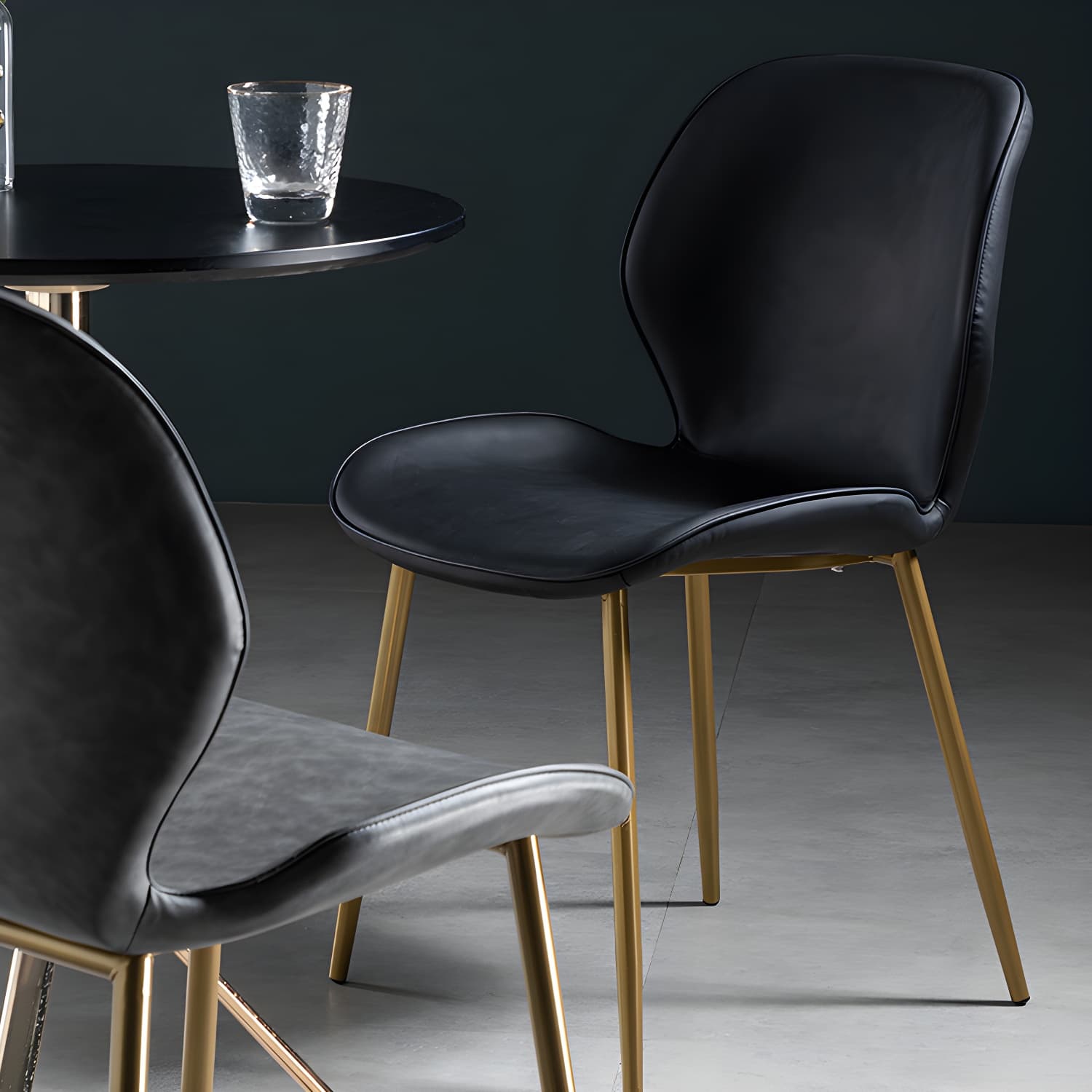 Scandinavian Leather Home Side Chair Matte Finish Wingback Dining Chair (Set of 2) - image 12
