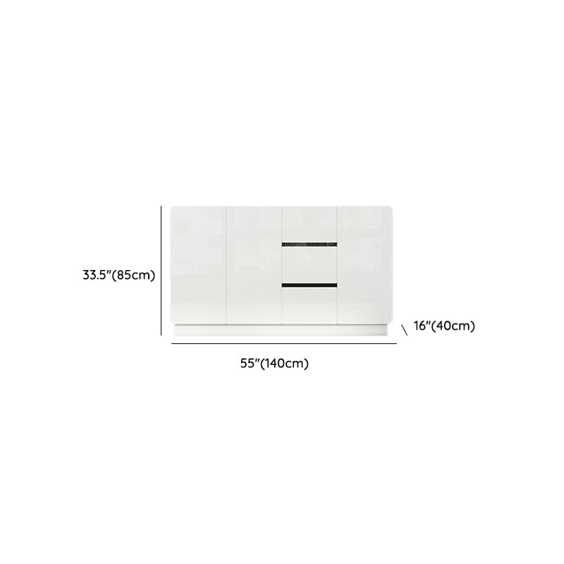 White Trendy Kitchen Storage with 3 Drawers, Standard/Narrow Size, Lumber Countertop, Variable Shelf, and Multiple Doors Options - image 14