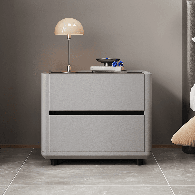 Organic Modern Nightstand With Drawer Organization Featuring 2 Drawers and Stone Countertop - image 6