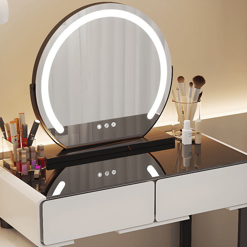 Standard/Small Lumber Vanity Set with 4/5 Drawers, White Seating, Mirror Lights, and Lighting System - image 6