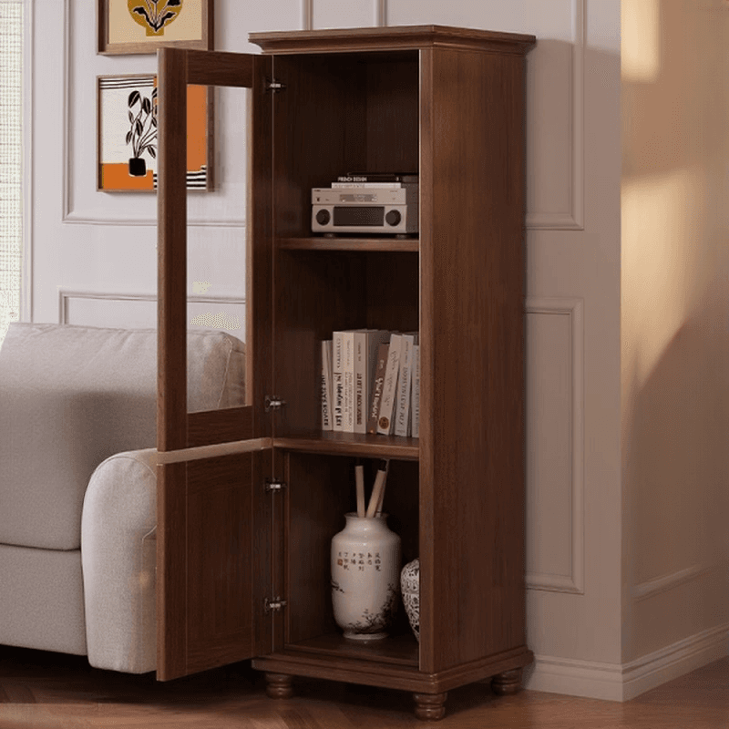 Modern Simple Style Rectangular Accent Cabinet with Closet, 3 Shelvings, Cabinet Knobs, Chalk/Sepia/Wood Color Top, and Stain Resistant Finish - image 5