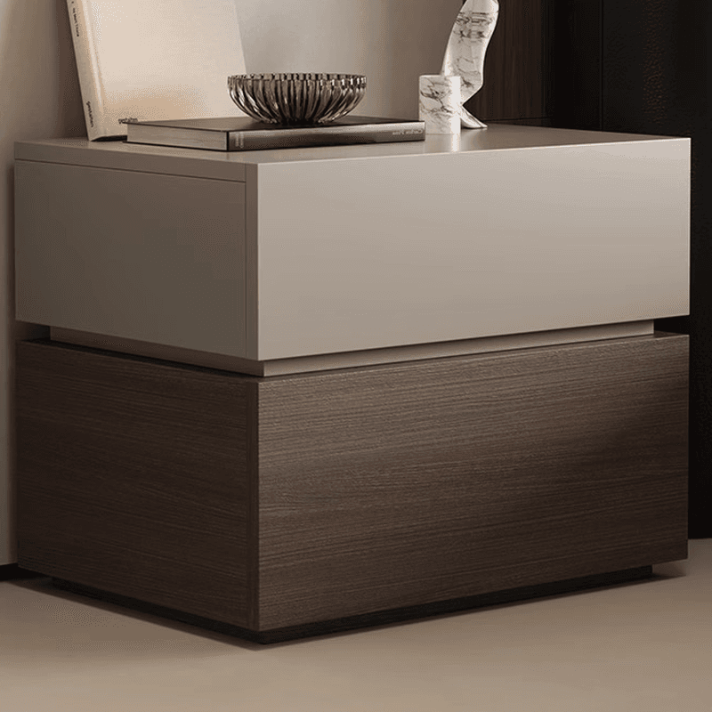 Organic Modern Nightstand With Drawer Organization Featuring 2 Drawers and Real Wood Countertop - image 8