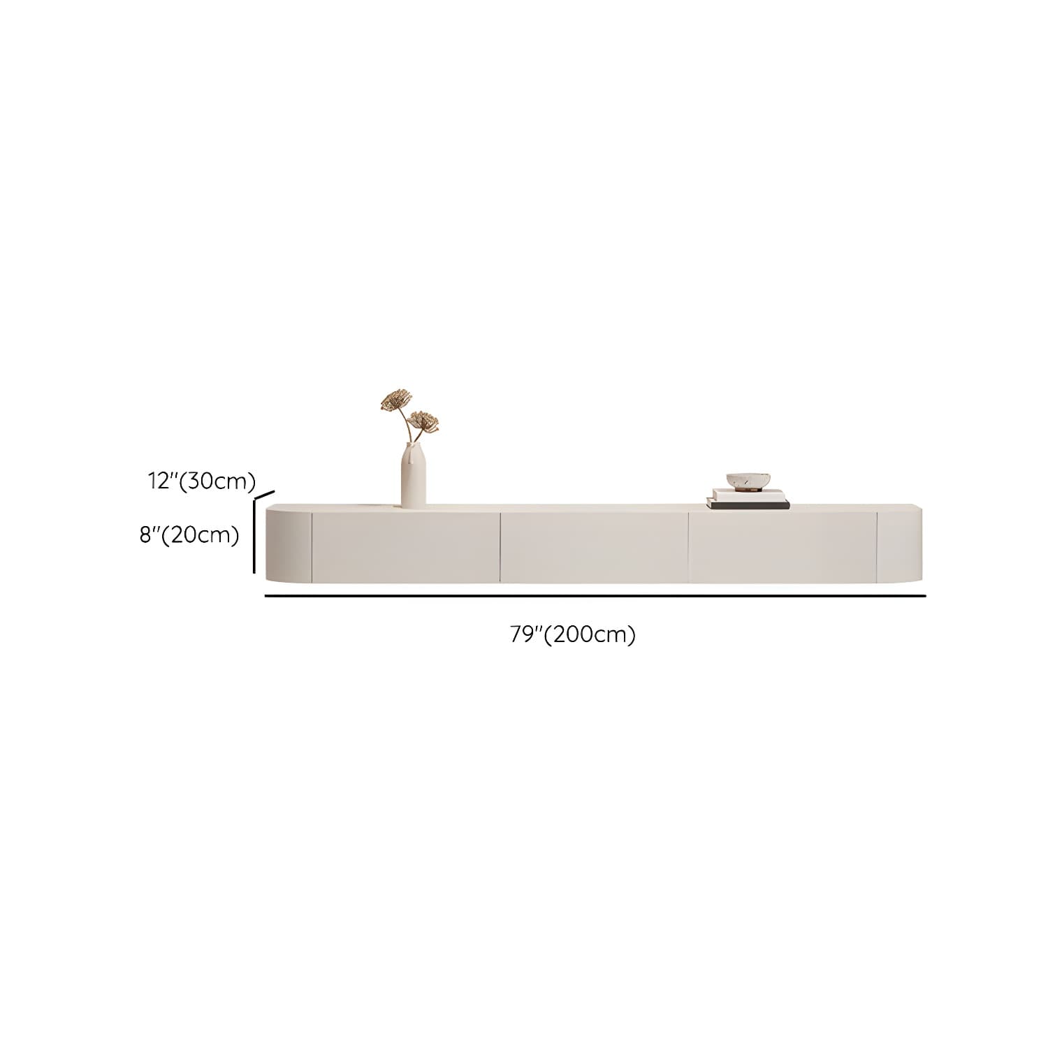 Contemporary Media Console Wall-mounted TV Stand Console with Drawers - image 15