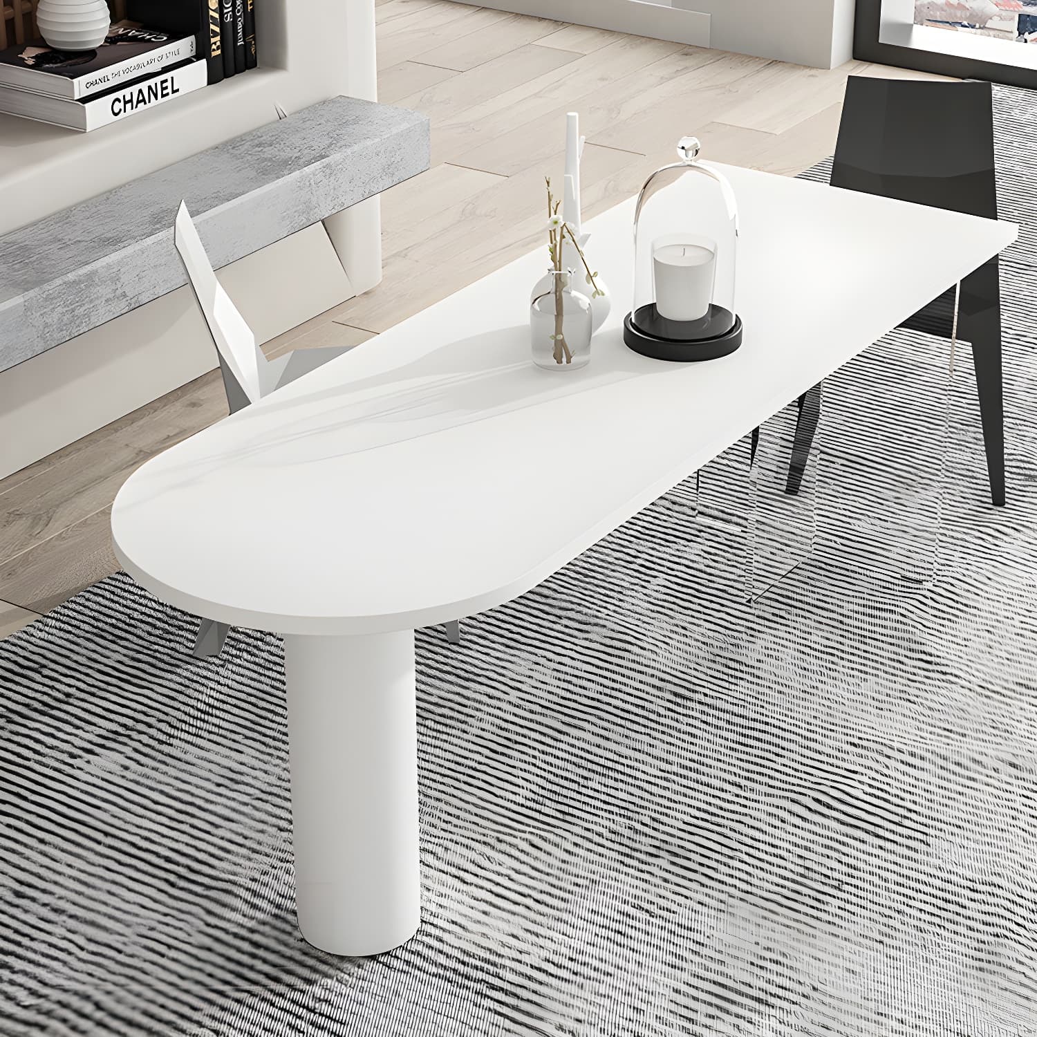 Pine Solid Wood Dining Table Contemporary Dining Table with Double Pedestal - image 10