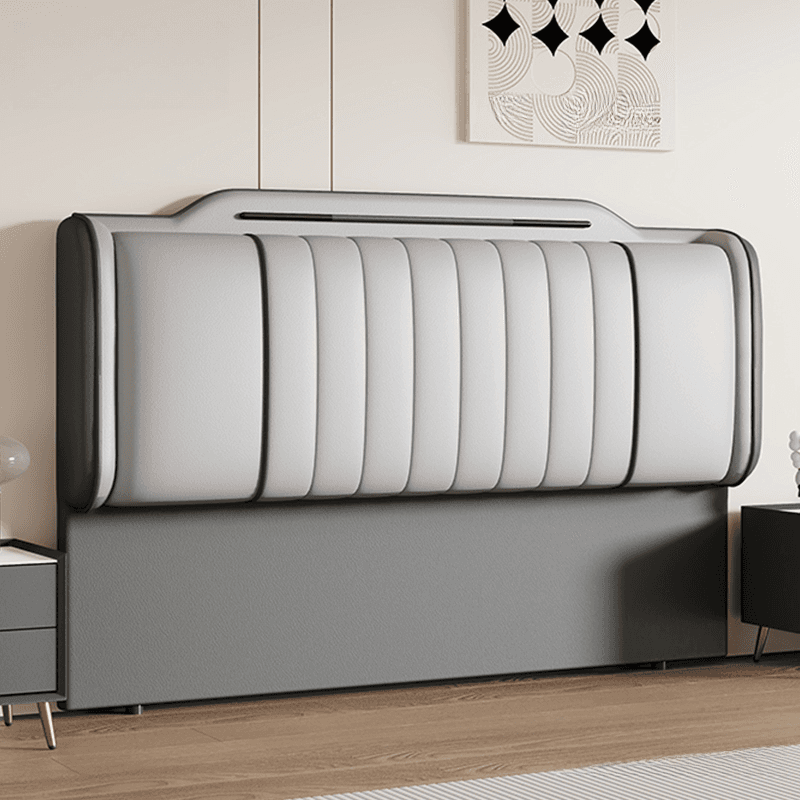 Art Deco Style Panel Headboard in Reclaimed Wood with No Distressing, Rectangle Shape for Queen/Full/Twin XL Bed, Featuring Sponge Upholstery and Standard Height