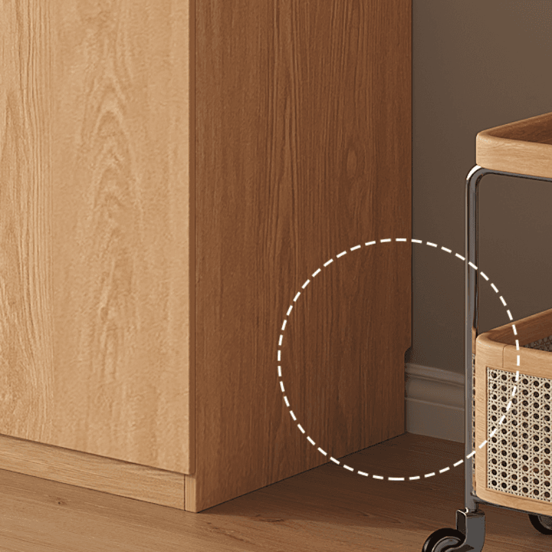 Casual Natural Finish Wood Wardrobe Closet with Soft Close Drawer, Door, Interior Shelves, and Hanging Rod - image 4