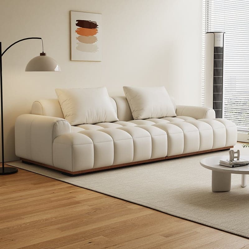 Tear Resistant Standard Sofa with Pu/Flannel Upholstery in Black/Dark Grey/White - image 4