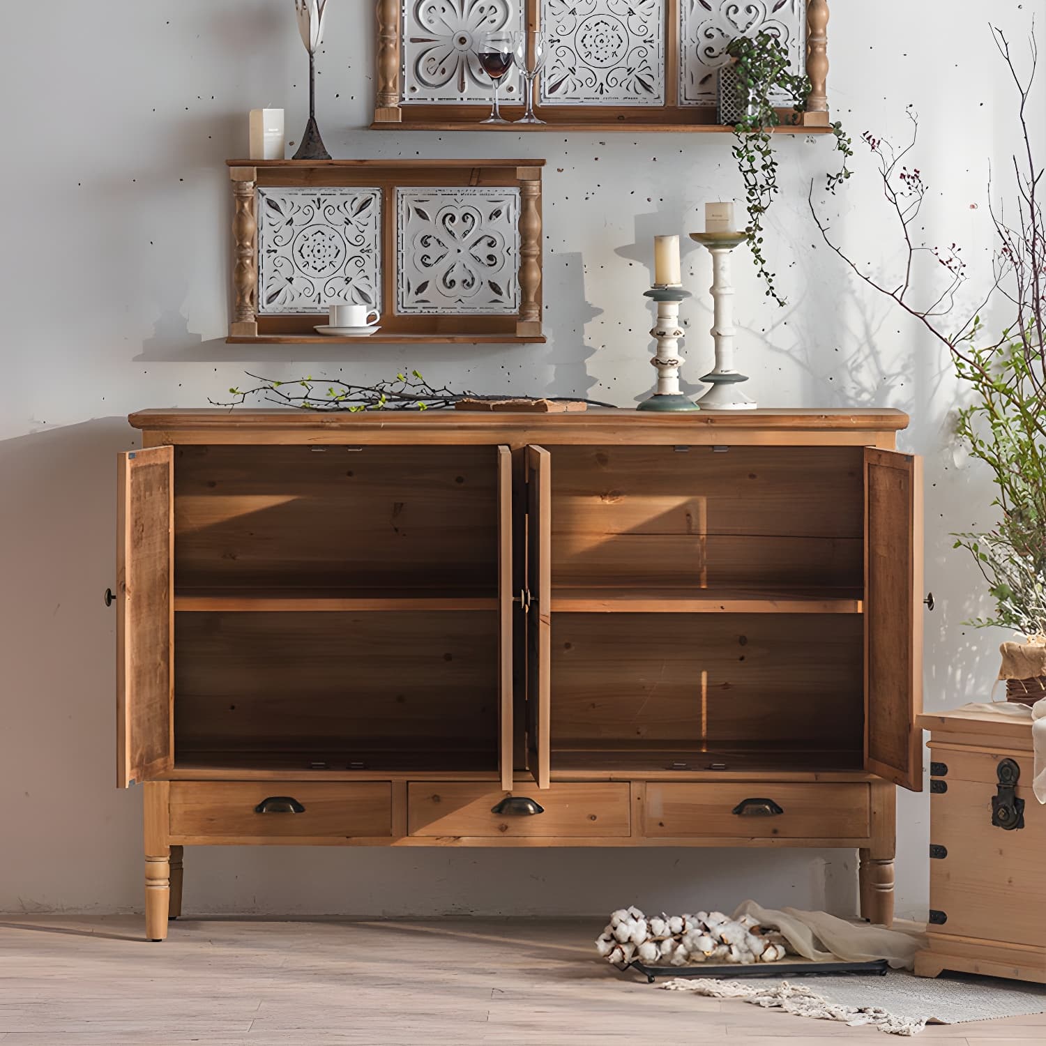 14.2'' Wood Rectangular Traditional Accent Cabinets with Drawers and Cabinet Included