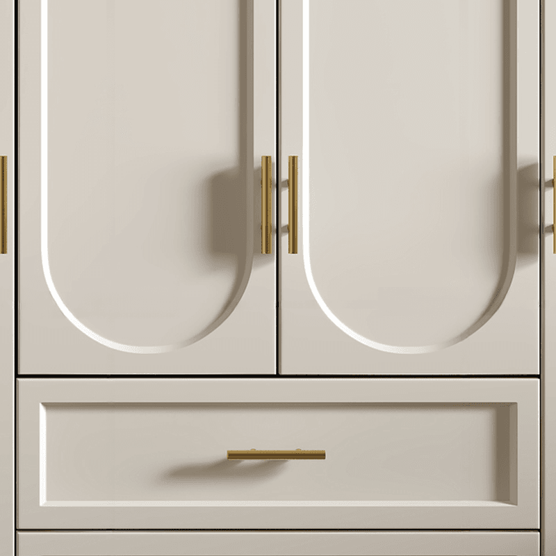 Chalk Simple Lumber Wardrobe Closet with Soft Close Drawer, Soft Close Door, Interior Shelves, and Clothing Rod - image 6