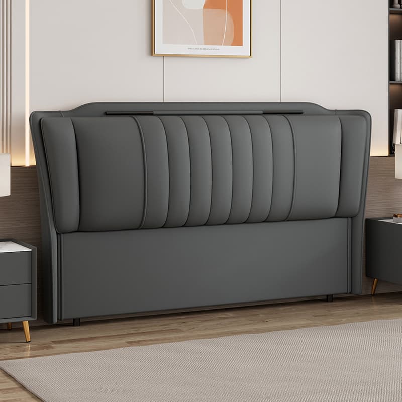 Modish No Distressing Pine Wood Panel Headboard with Rectangle Shape for Full/Queen Bed, Featuring Sponge Upholstery Fill and Standard Height - image 3