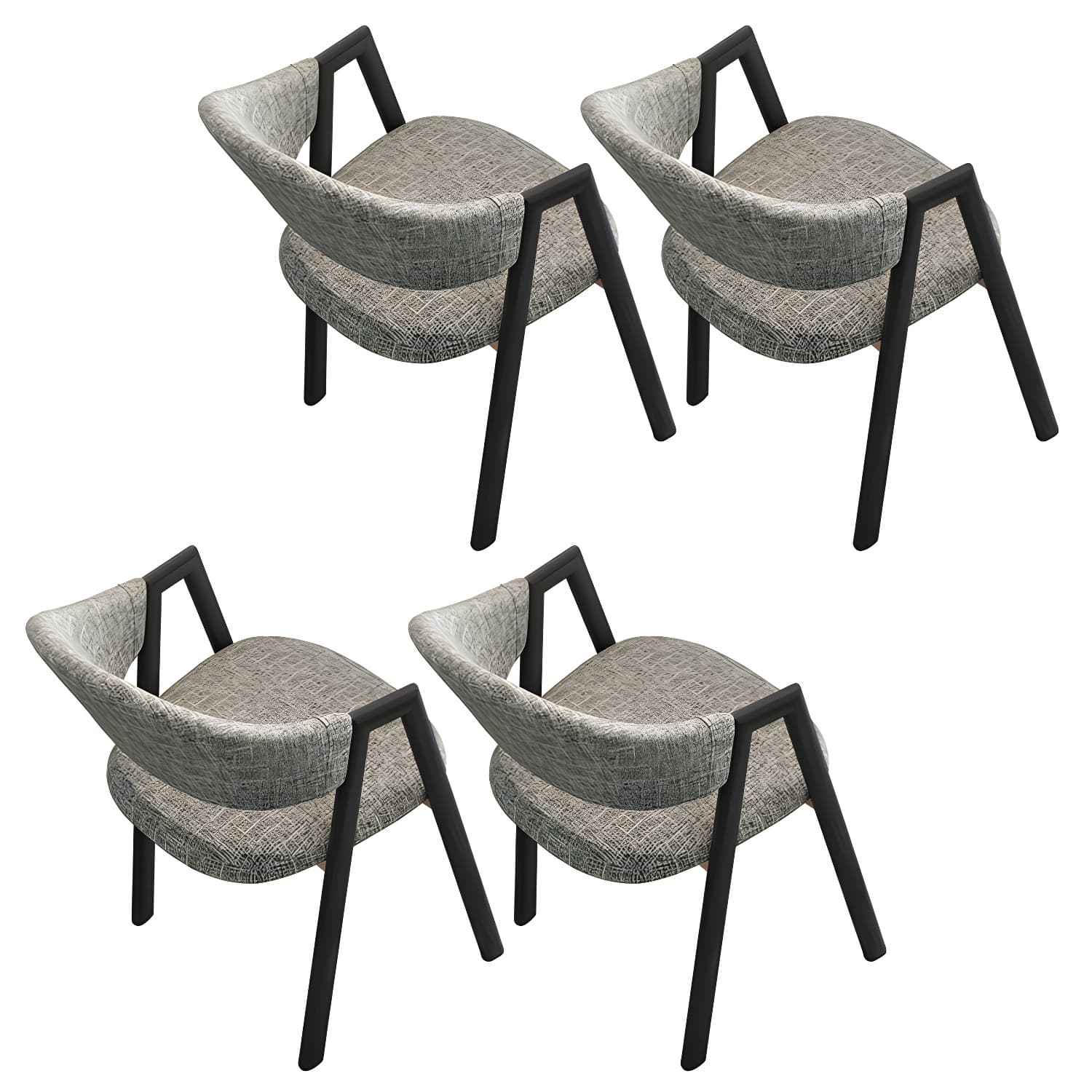 Contemporary Open Back Arm Chair Matte Finish Upholstered Dining Chair - image 15