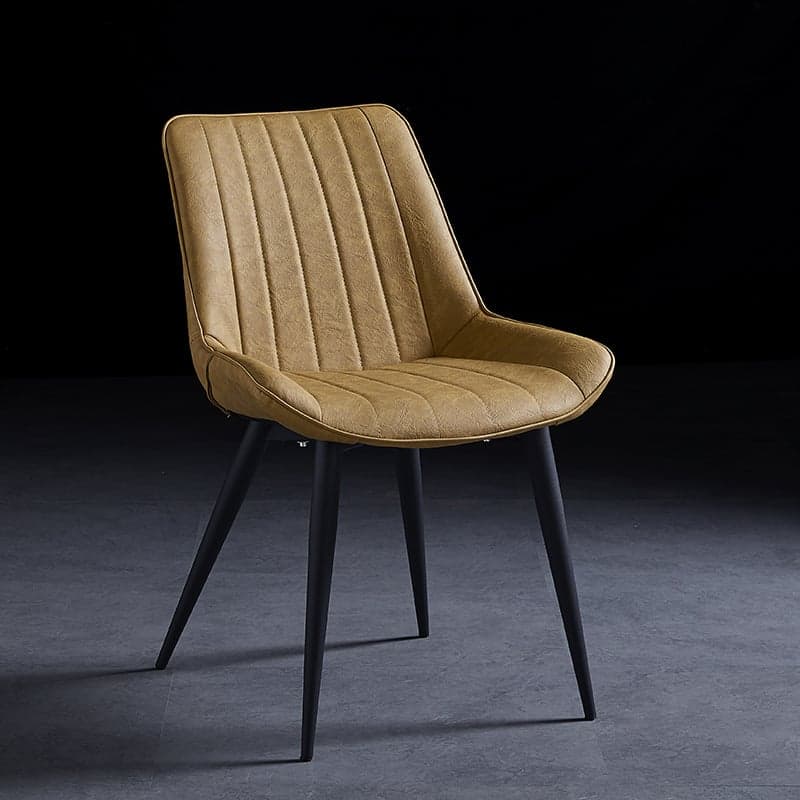 Outlined Faux Leather Upholstered Reliable Side Chair with Metal 4 Legs for Restaurant - image 10