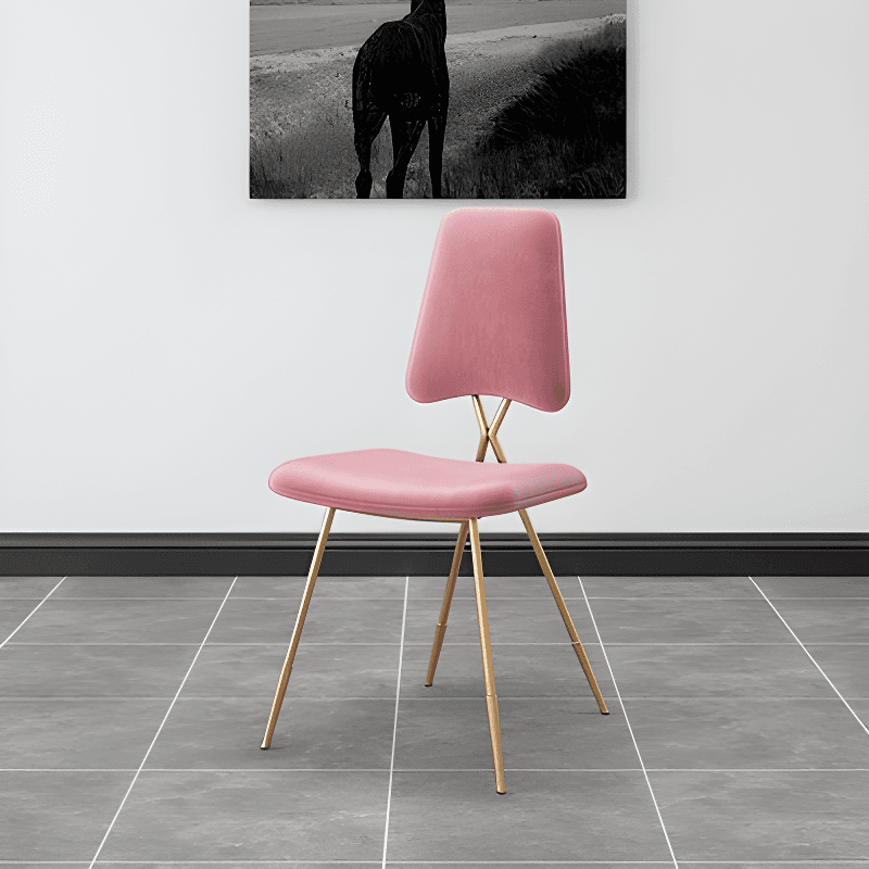 Upholstered Firm Armless Chair with Aureate Legs and Foot Pads for Dinette - image 3