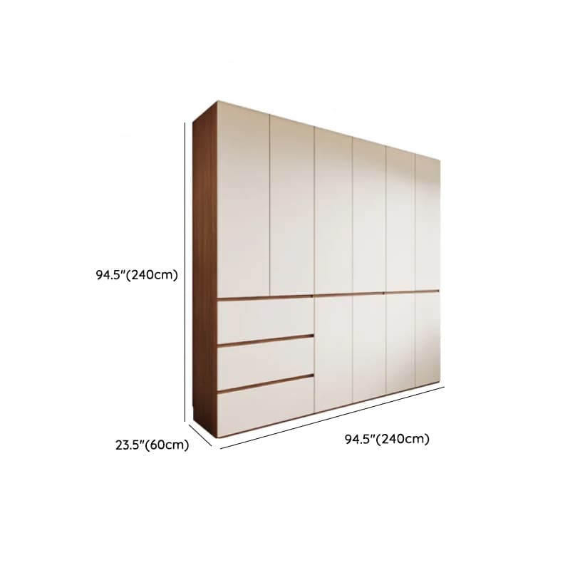 White Minimalist Manufactured Wood Independent Wardrobe Closet with Soft Close Drawer, Soft Close Door, and Interior Shelves - image 20