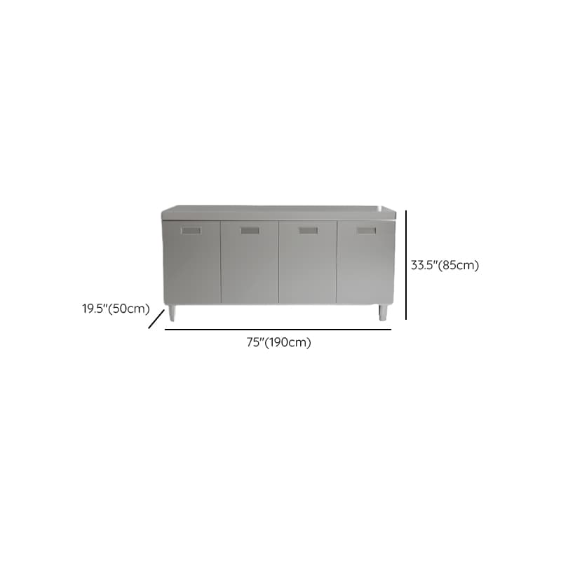 Simple Metallic Alloy Standard/Narrow Buffet Table with 2 Shelves, 4 Doors/3 Doors/2 Doors & Functional Storage Cabinet - image 19