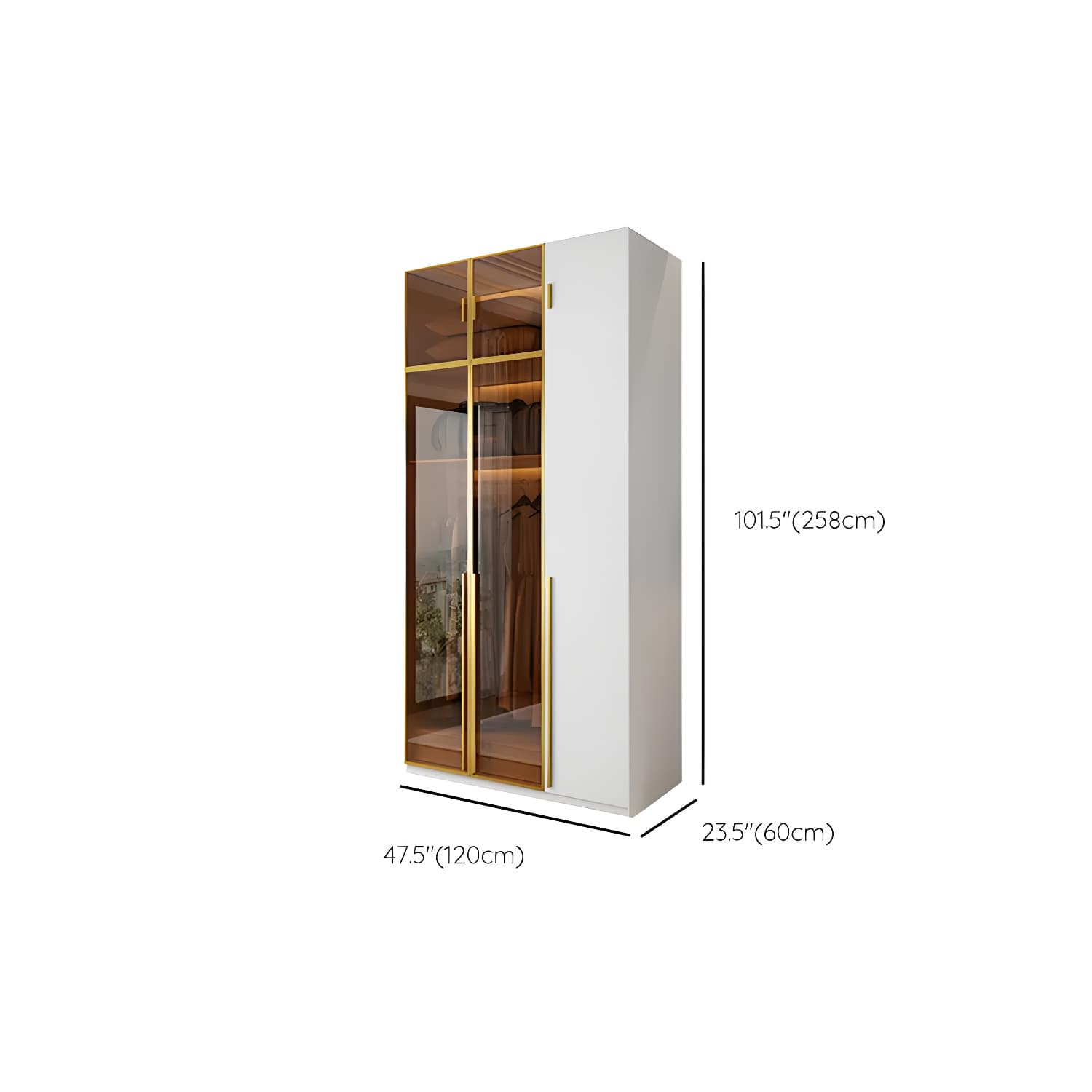 Modern White Wood Frame Wardrobe Armoire Freestanding Wardrobe with Soft Close Drawers - image 22
