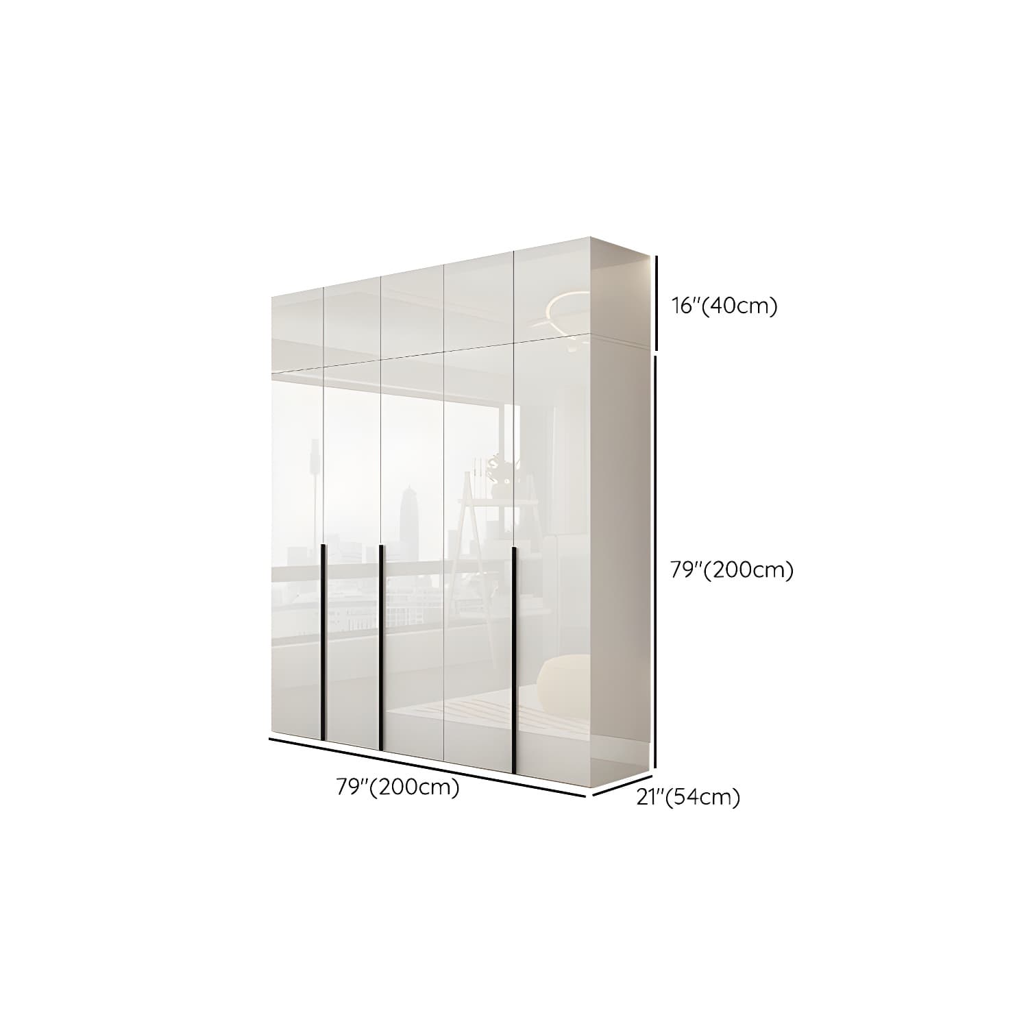 Hinged Wardrobe Armoire with Shelves White Wardrobe Closet for Home - image 27