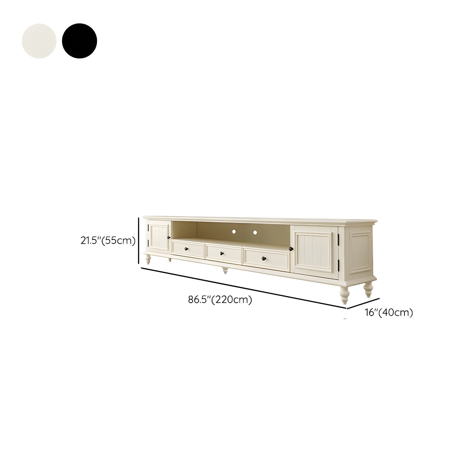 Modern Wood TV Stand with Open Storage & Cabinet Included - Standard Height - 3 Cabinets - With Legs - image 16