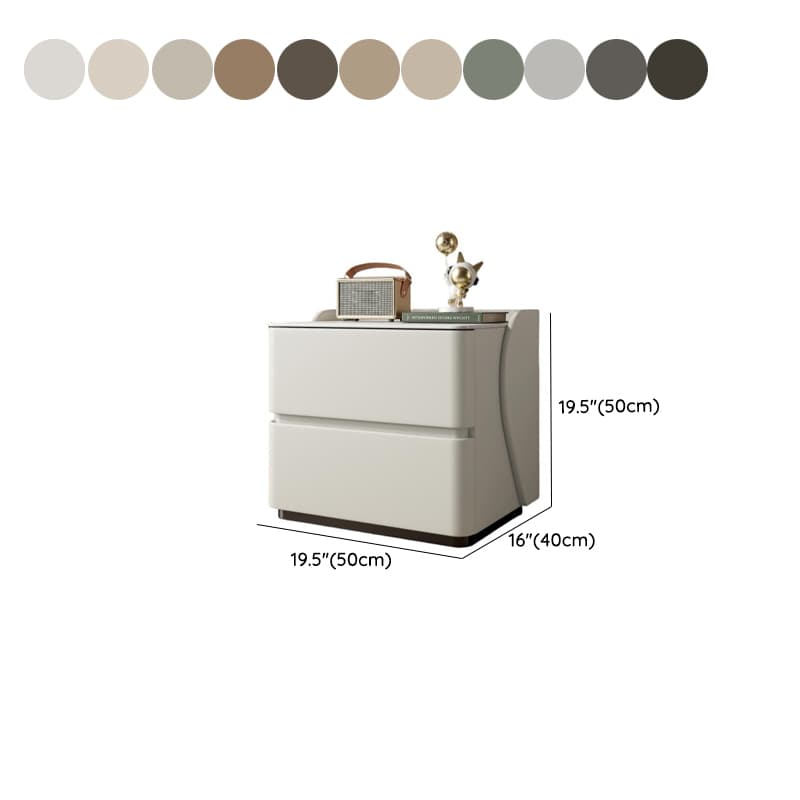 Minimalist 2 Tiers Drawer Storage Bedside Table with Faux Marble Top - image 22