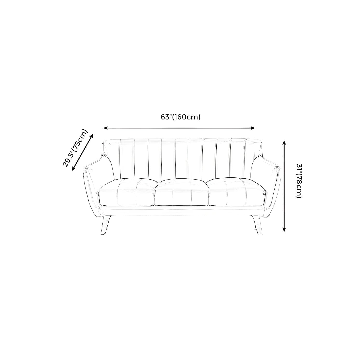 Modern Stain-Resistant Leather Sofa Square Arm Settee with Tight Back - image 17