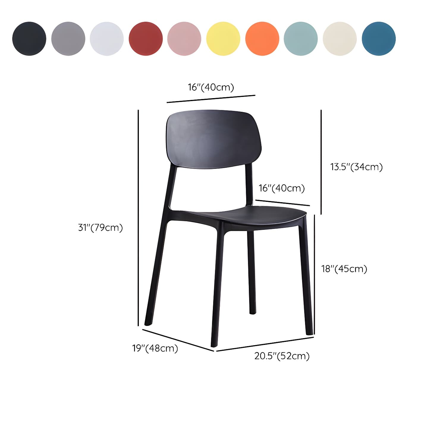 Plastic Indoor-Outdoor Side Chair Armless Stackable Dining Chairs - image 20