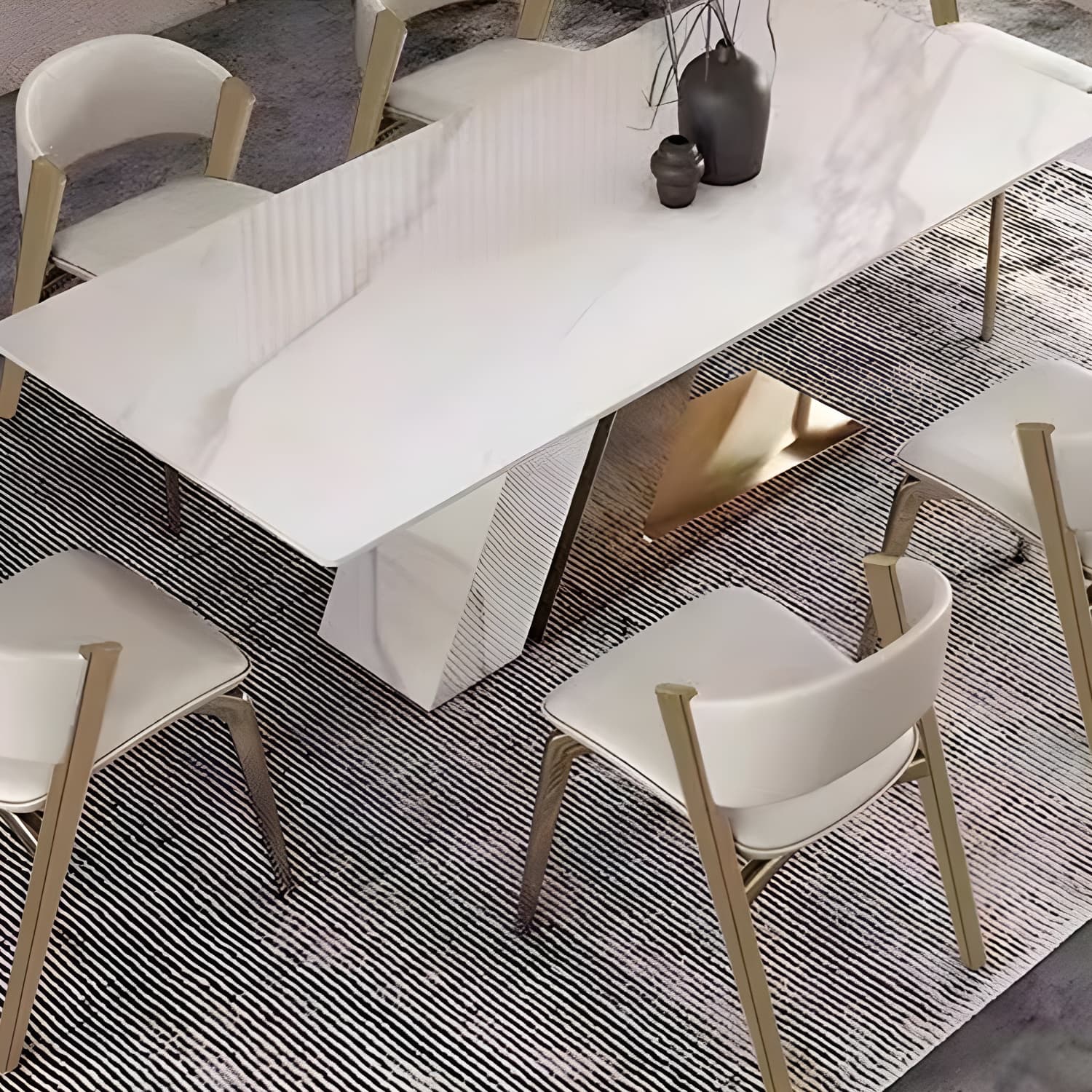 Glam Faux Leather Side Chair with Brass/Gold Legs and Open Back for Kitchen & Dining - image 9