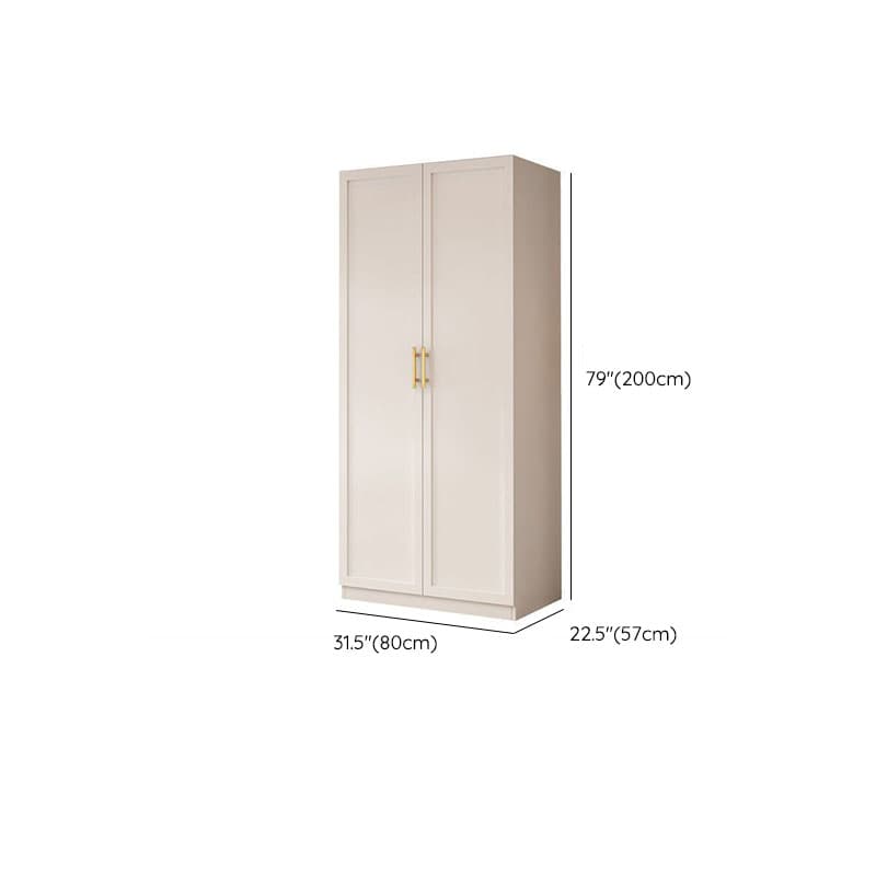 Simple Beige Engineered Wood Freestanding Armoire Cabinet with Soft Close Door, Clothing Rod & Interior Shelves - image 9