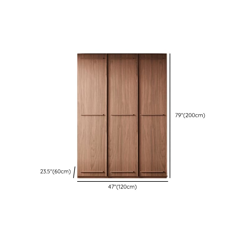 Simplistic Wood Color Timber Wardrobe Closet with Soft Close Door, Interior Shelves, and Hanging Rod - image 18